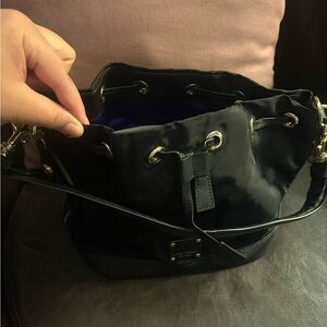 Henri Bendel Black Shoulder Bag with Gold Accents